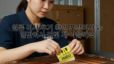 원룸 이사 후기 확인: 포장이사 vs 일반이사, 어떤 게 나을까요?